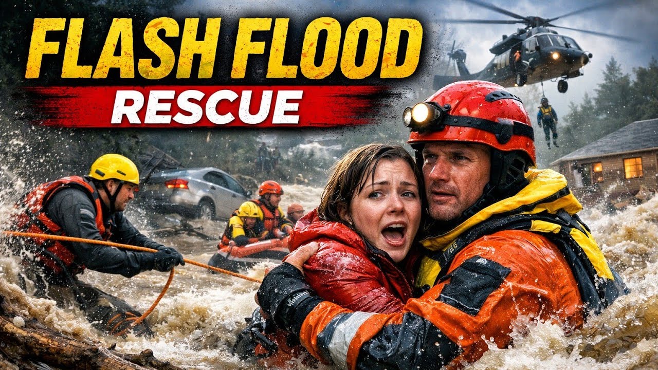 INSANE Flood Rescue: Cops & Locals Battle Raging Torrent to Save Trapped Villagers! 