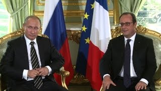 Poutine à l'Elysée pour s'entretenir de la Syrie avec Hollande