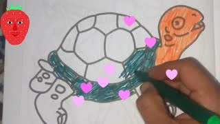How to draw a cartoon turtle#drawing #kidsvideo