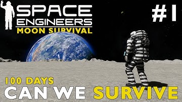Can We Survive 100 Days On The Moon? | Space Engineers Moon Survival Reboot