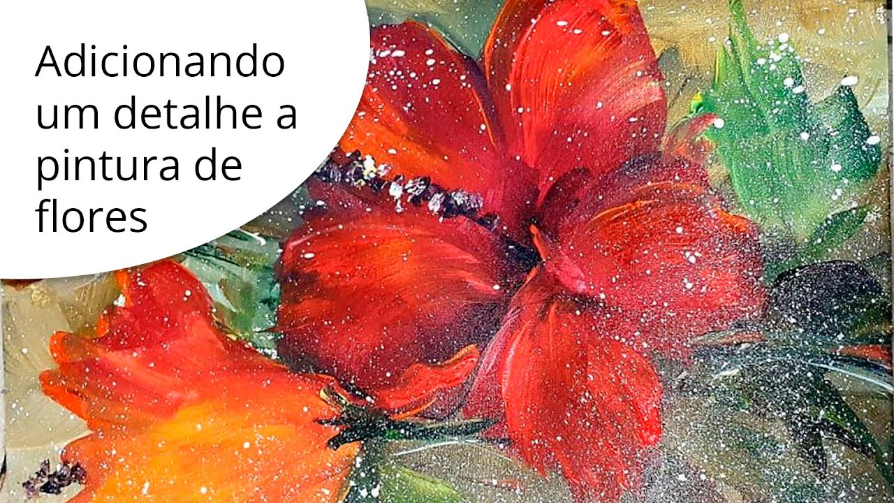 Adicionando um detalhe a pintura de flores