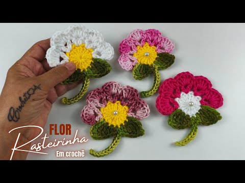 Crocheted flower sandal