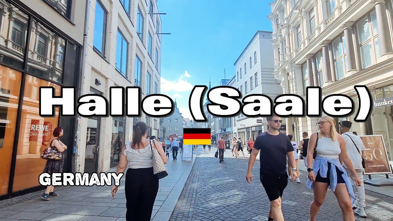 Halle (Saale) Germany 🇩🇪 Walking Tour, Summer 2025, City Walk with Natural Sounds