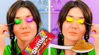 BRIGHT MAKEUP WITH FOODS INSTEAD OF COSMETICS