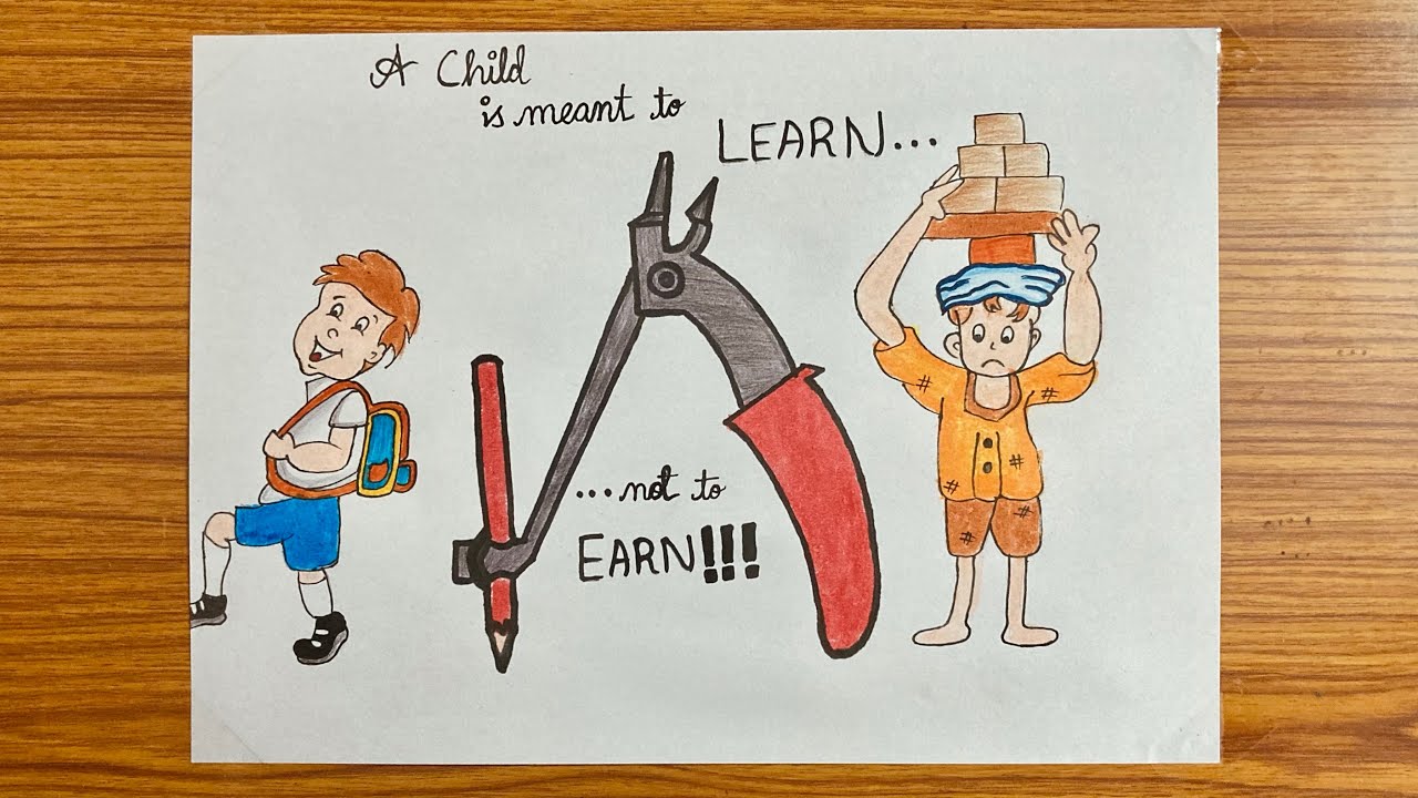 World Day Against Child Labour June 12 Drawing For Kids Easy Child Labour Drawing For Beginners Youtube