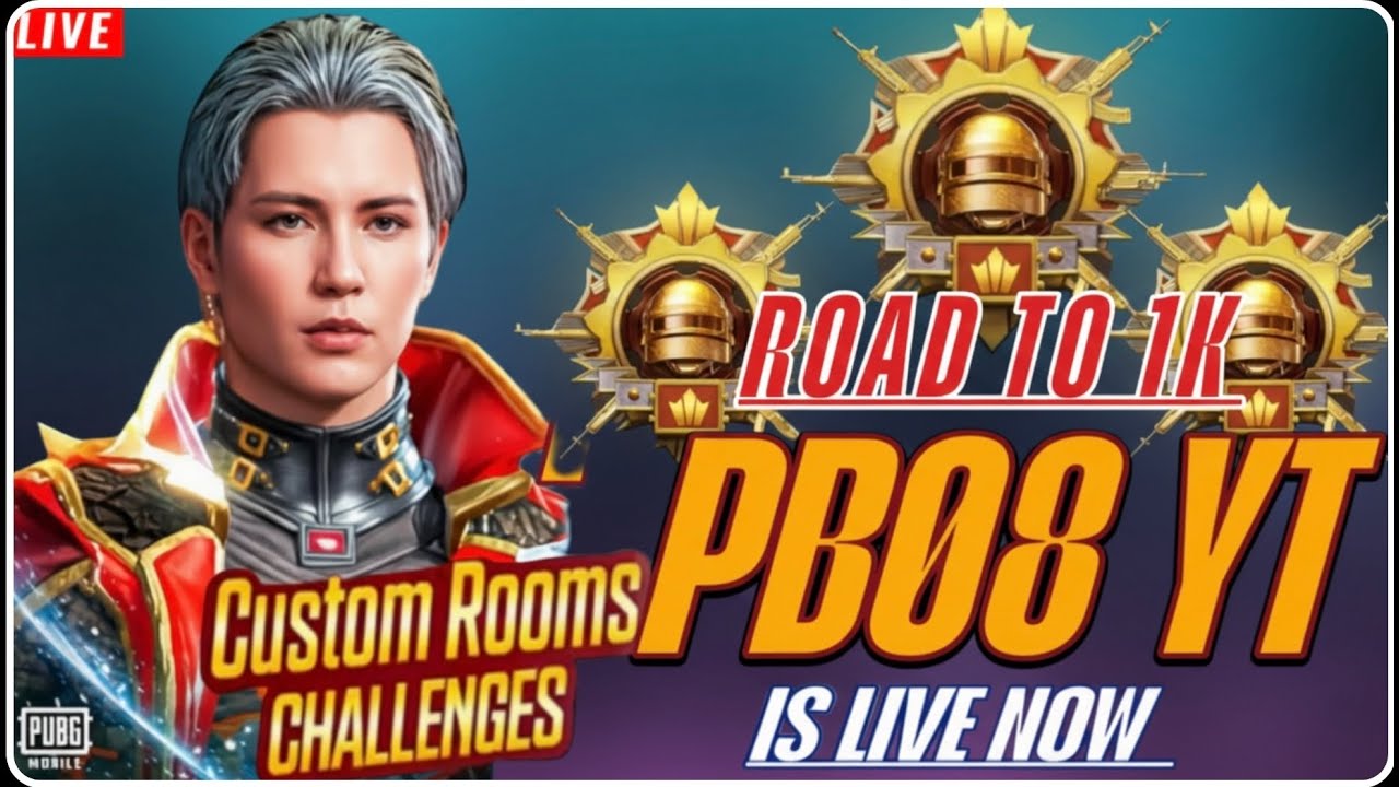 🏆 CUSTOM ROOMS CHALLENGE! 🔥 Road to 1K Subs with PB08YT 🎮 (BGMI/PUBG)