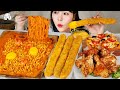 ASMR MUKBANG| 직접 만든 불닭볶음면 양념치킨 치즈스틱 먹방 & 레시피 FRIED CHICKEN AND FIRE NOODLES EATING