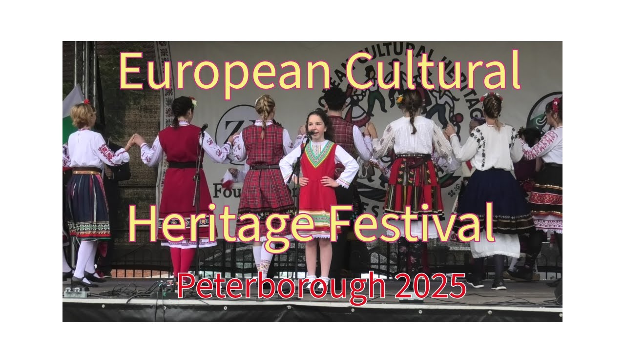 Dancers perform  at the European Cultural Heritage Festival in Peterborough, 2025