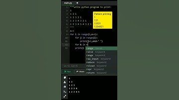 pattern Printing in python #viralshort #viral@manalipatil7670