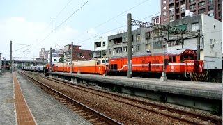 2016/08/25-(R150型前聯動試)貨物列車7502次,竹北站通過.