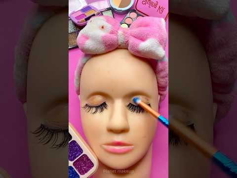 ASMR Makeup on Mannequin Things Sounds Video Fast No talk rainbow eyeshadow
