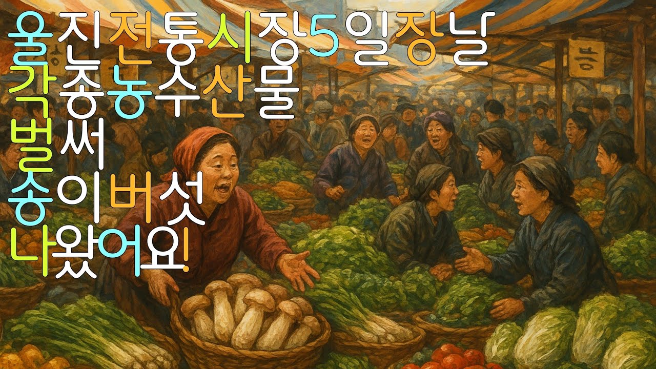 伝統市場 울진바지게시장5일장날 송이버섯, 어머니장터농산물, 수산물장터, 어머님삶의이야기 견문록♡삶2443/Uljin traditional market, korea