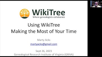 GRIVA Program: Marty Acks: Using WikiTree: Making the Most of Your Time