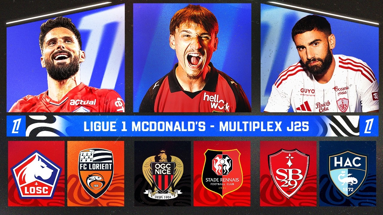 🔴 MULTIPLEX LIGUE 1 | NICE - RENNES : 0 - 4 / LILLE - LORIENT : 1 - 1 / BREST - LE HAVRE : 2 - 0