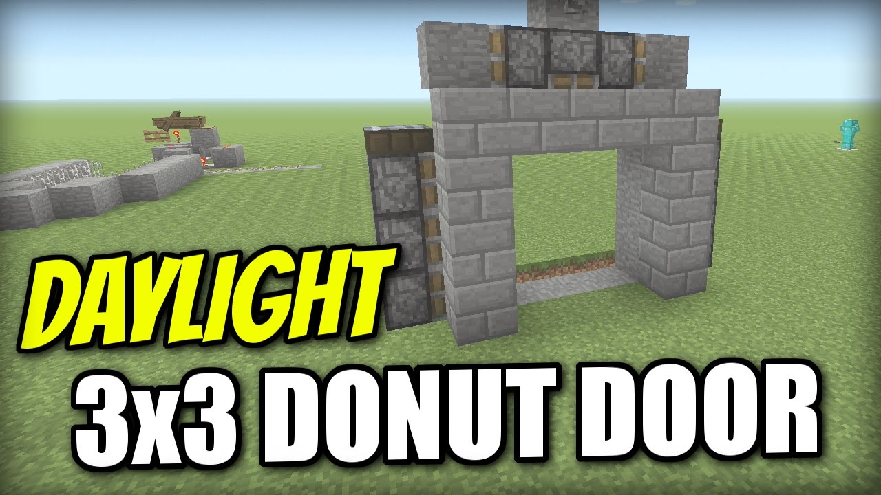 Minecraft Bedrock - 3x3 DONUT DOOR 🚪 Tutorial 🚪 PS4 / MCPE / Xbox ...