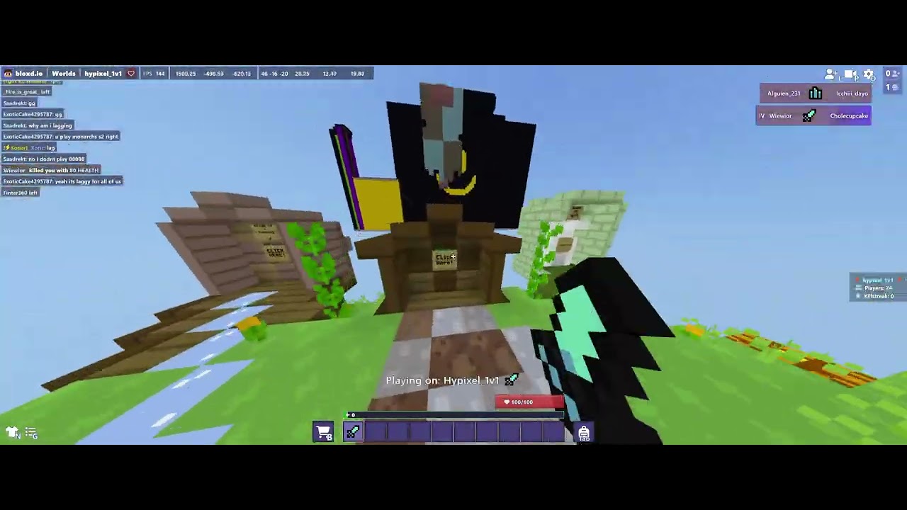 Playing Hypixel 1v1 in Bloxd.io
