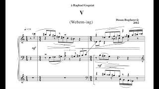 Dušan Bogdanović - Six Ricercars For Piano 2018 Score-Video