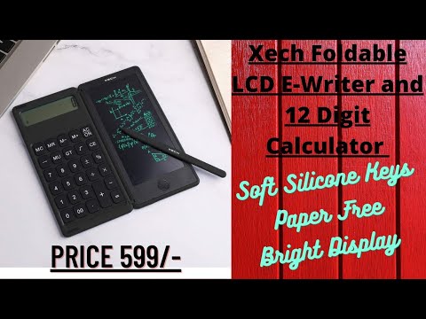 Xech Foldable LCD E-Writer and 12 Digit Calculator DigiFold