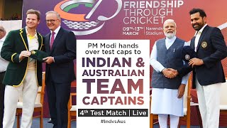 PM Modi hands over test caps to Indian & Australian team captains |4th Test Match| Live | #IndvsAus screenshot 2