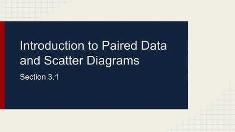 03.1 - Introduction to Paired Data and Scatter Diagrams