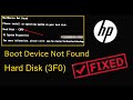 Fix Boot Device Not Found Hard Disk (3F0) Error - HP Laptop 100% Fix @pcguide4u