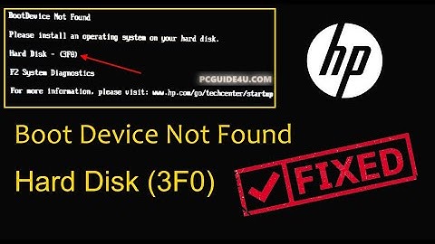 Fix Boot Device Not Found Hard Disk (3F0) Error - HP Laptop 100% Fix @pcguide4u