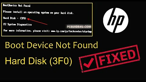 Fix Boot Device Not Found Hard Disk (3F0) Error - HP Laptop 100% Fix @pcguide4u