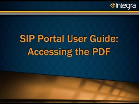 SIP Trunking Portal Guide: Accessing the PDF