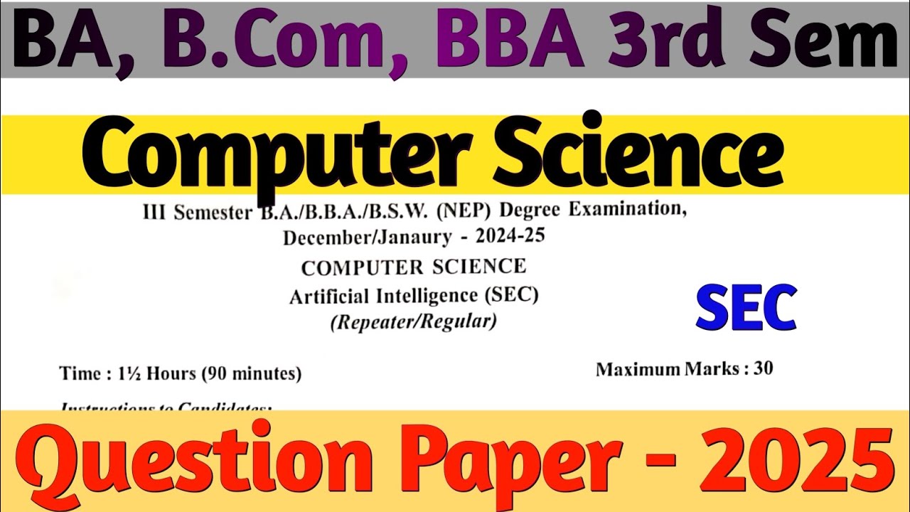 3rd sem Bcom Computer science question paper