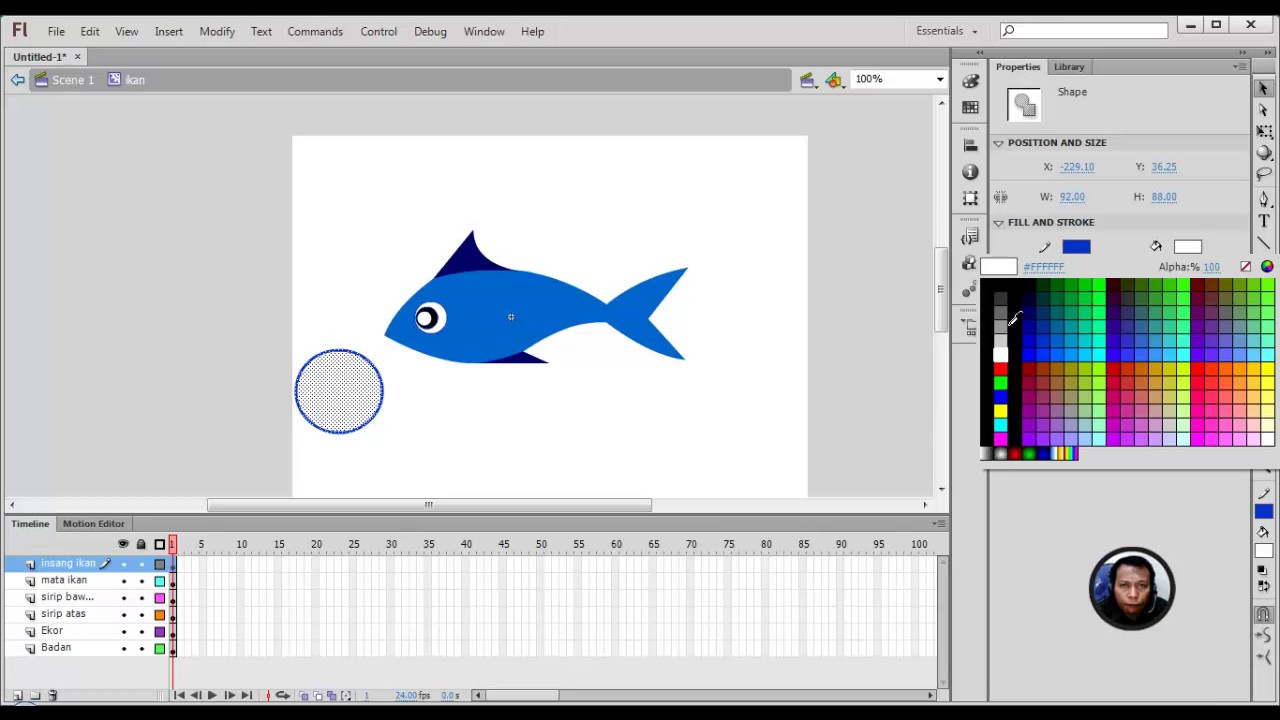  Tutorial  Adobe  Flash  CS6 Membuat Animasi  Ikan Part 1 