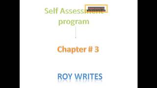Chapter # 3 (All self assessment program)