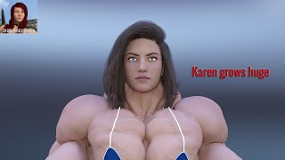 girl muscle growth animation /Karen grows huge / muscle growth animation girl