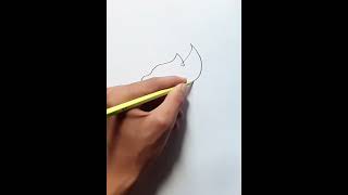 One line drawing of a cat #shorts