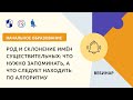 Род и склонение имён существительных: что нужно запоминать, а что следует находить по алгоритму