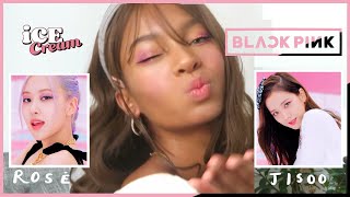 BLACKPINK - ICE CREAM🍧Rose & Jisoo inspired makeup tutorial for darker skin 💗🖤