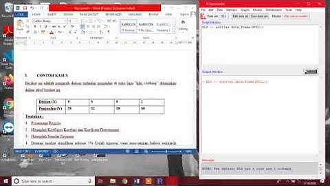 Video Tutorial Software R-Commander Materi REGRESI LINIER SEDERHANA (RLS)