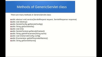 Java Servlet Interface GenericServlet class HttpServlet class Servlet Life Cycle -05