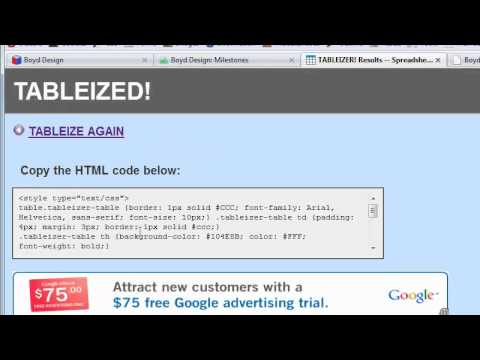 Converting Excel into HTML for your website - YouTube