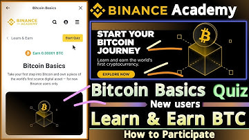 Binance Bitcoin Basics Quiz | New Binance users | How to Participate | BTC Quiz