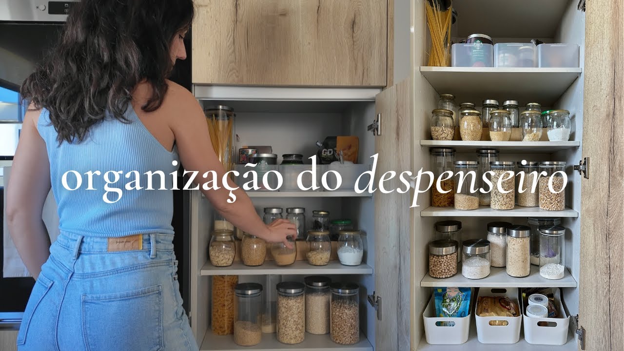 Tour pelo despenseiro + Limpar, Organizar e Reabastecer os frascos com alimentos