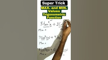 SHORTCUT (Trick) To Find MAX. and MIN. VALUES OF TRIGONOMETRIC FUNCTIONS | JEE/NDA/Class 12| #Shorts