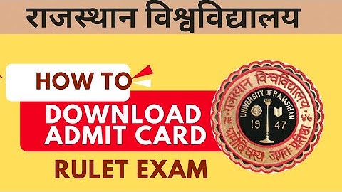 How To Download Admit Card || #rulet #ru #rajasthanuniversity || Rulet entrance exam admit card