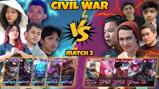 Yang Kalian Tunggu2 CIVILWAR Part 2 , Pertandingan Harga Diri Match 2!! - Mobile Legends