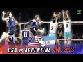 3 hour volleyball match  usa vs argentina  vnl 2023 anaheim