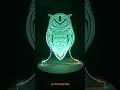 owl / Carving Light Lamp / 3d drawing /AL14 #shorts