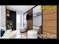 Studio type condo unit  interior fit  out  28 sqm  interior design project