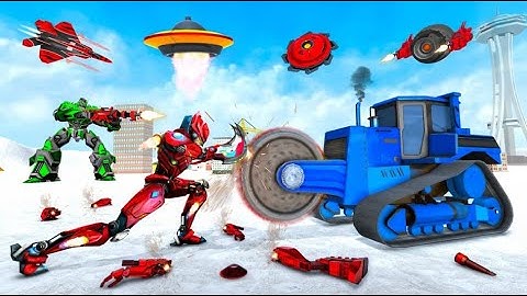 Snow Excavator Car Robot Games - robot car shooting games 3d