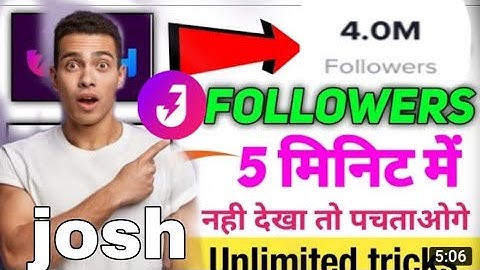 ❣️Josh App me followers Kaise badhaye | How to increase in Josh follower❣️