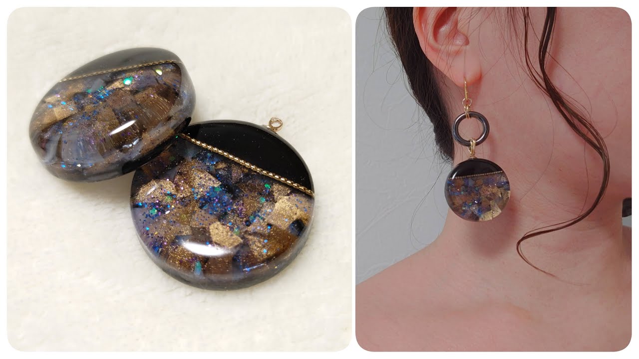 【UVレジン】毎回使う封入素材を使わないで作る/Manufactured without using the encapsulation material used every time【ピアス】