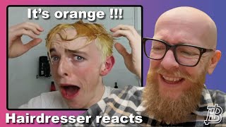 MEN BLEACHING FAILS  Hairdresser reacts to Hair Fails #hair #beauty